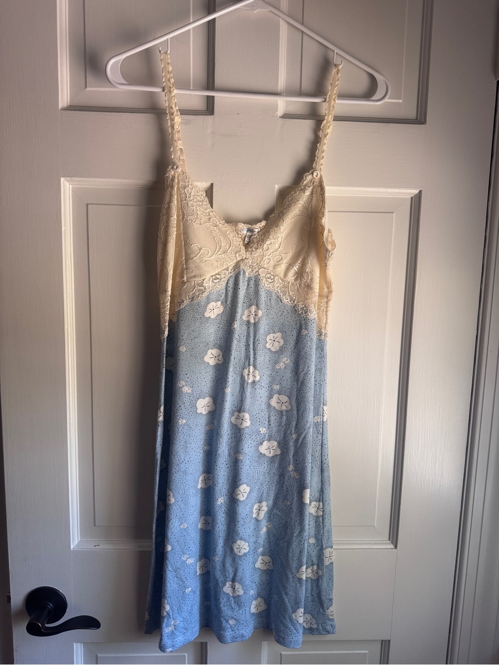 P.J. Salvage Floral Lace Trim Maxi Nightgown Sleep Dress Size M